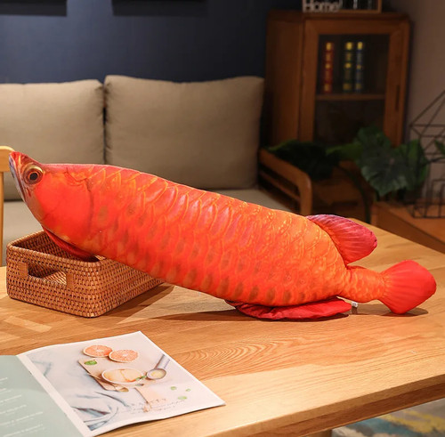 Red arowana fish pillow - red,